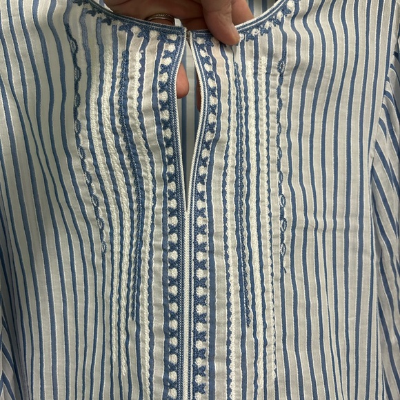 Kobi Halperin Blue and White Striped Blouse - Picture 3 of 6